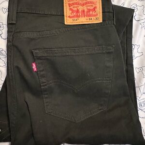 Levi's Slim Straight Jeans in Dark Olive/Black